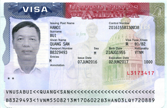 Chúc mừng thành công visa Mỹ Bùi Quang Sản